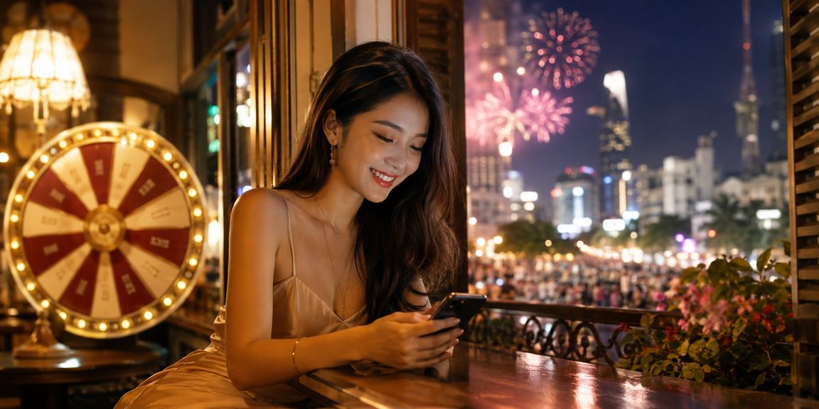 Người dùng tại TP. Hồ Chí Minh tham gia quay số may mắn và nhận thưởng bên tách cà phê